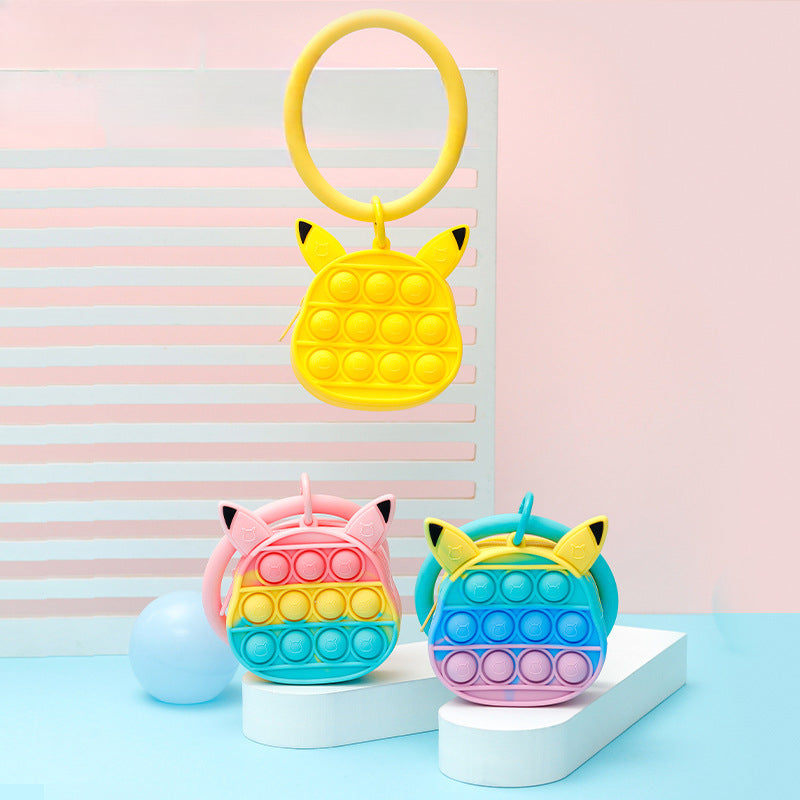 Wholesale Press Cute Zipper Decompression Tool Mini Silica gel Keychains